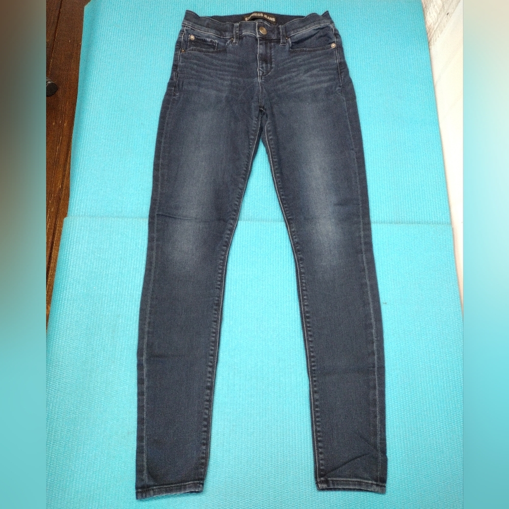 Express Jeans Womens Denim Legging Mid Rise Size 2R